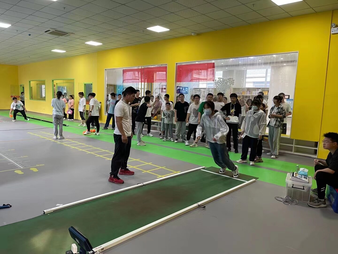 瑞火体育射阳县和阜宁县加盟校区举行中考体育全真电子仪器模拟测试